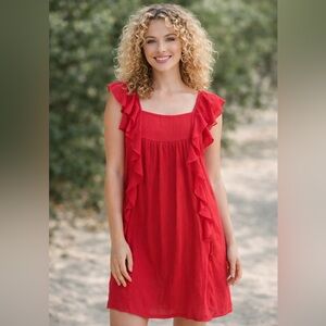 Entro Red Ruffled Dress